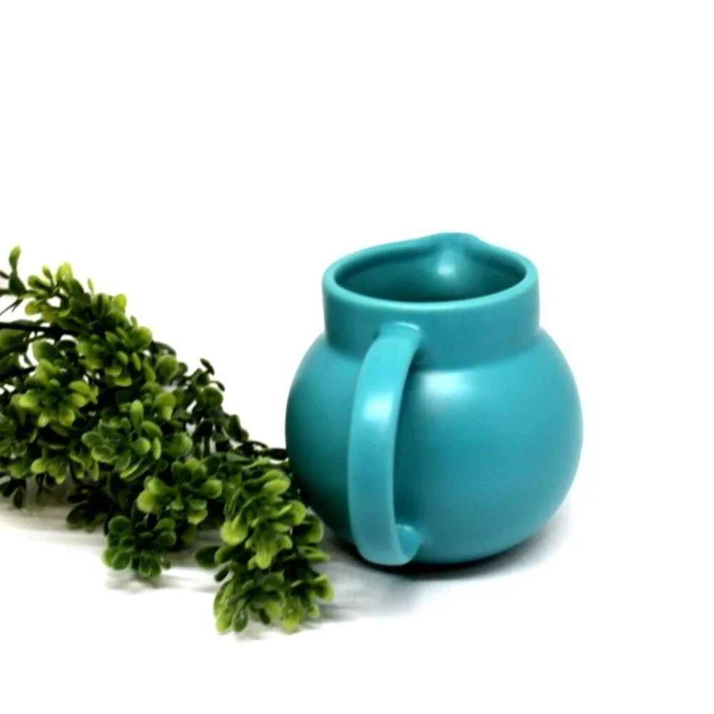 Corelle Coordinates Stoneware Pitcher/Vase Turquoise Blue 2.5